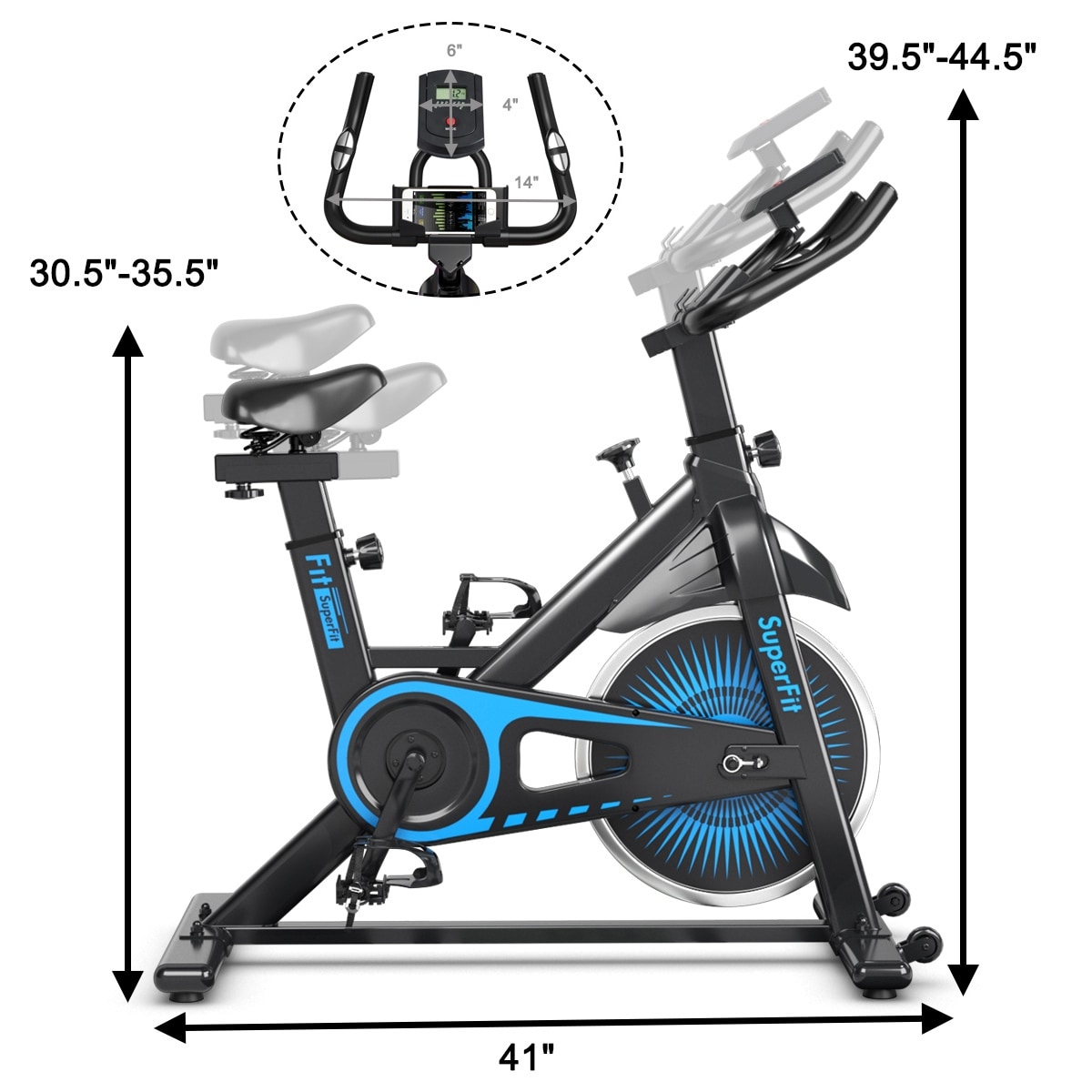 SuperFit Indoor Cycling Stationary Bike Belt Drive Adjustable See Details