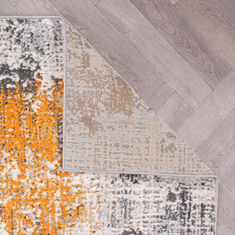 World Rug Gallery Geneva Contemporary Distressed Absract Area Rug