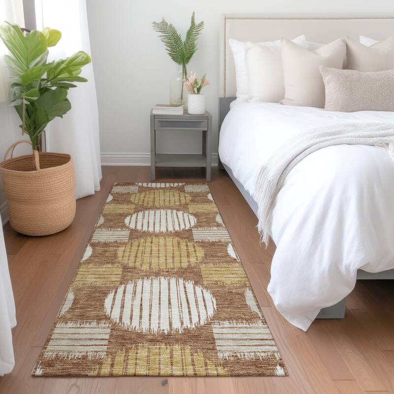 Premium Washable Super Soft Modern Pop Mayfield Rug - Paprika - 2'3" x 7'6"