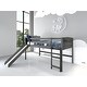 preview thumbnail 1 of 15, Twin Louver Low Loft with Slide in Antique Grey Twin Loft - No Tent