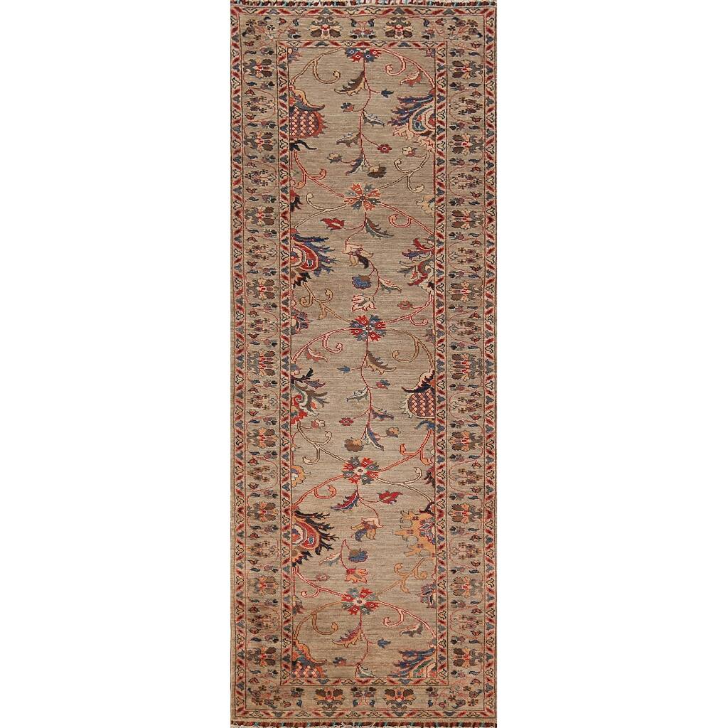 Vegetable Dye Ziegler Oriental Runner Rug Hand-Knotted Wool Carpet - 2'9" x 9'9"