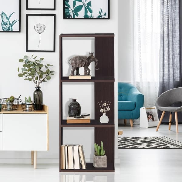 3-Tier Bookcase Storage Open Shelves Unit Room Divider for Home Office