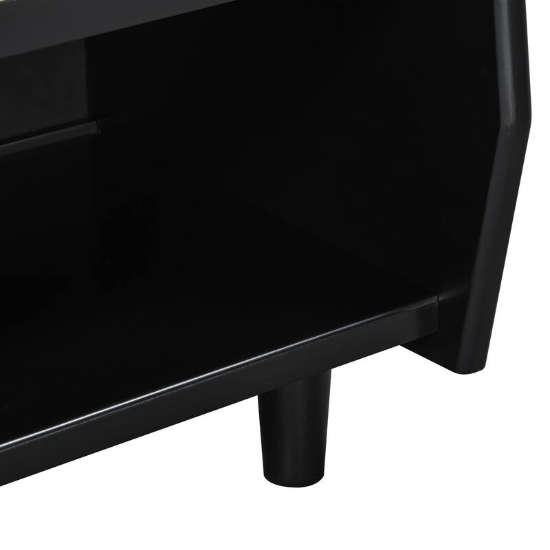 Christopher Knight Home - Zessia Retro 19" Wood Nightstand with Woven Drawer and Open Shelf