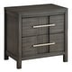 preview thumbnail 1 of 4, Transitional Solid Wood Night Stand With Two Drawers, Gray