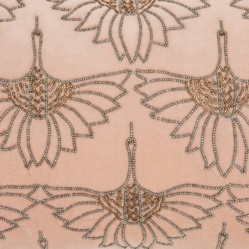 Mina Victory Beaded Flowers Throw Pillow