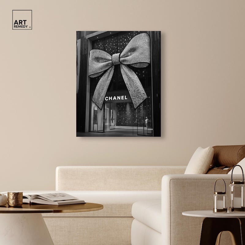 Big Bow Noir Store Canvas by Art Remedy, Gallery Wrapped