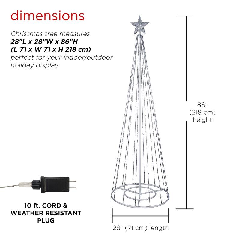 83 Christmas Tree Tower w/ 8 Functions and 300 LED Lights