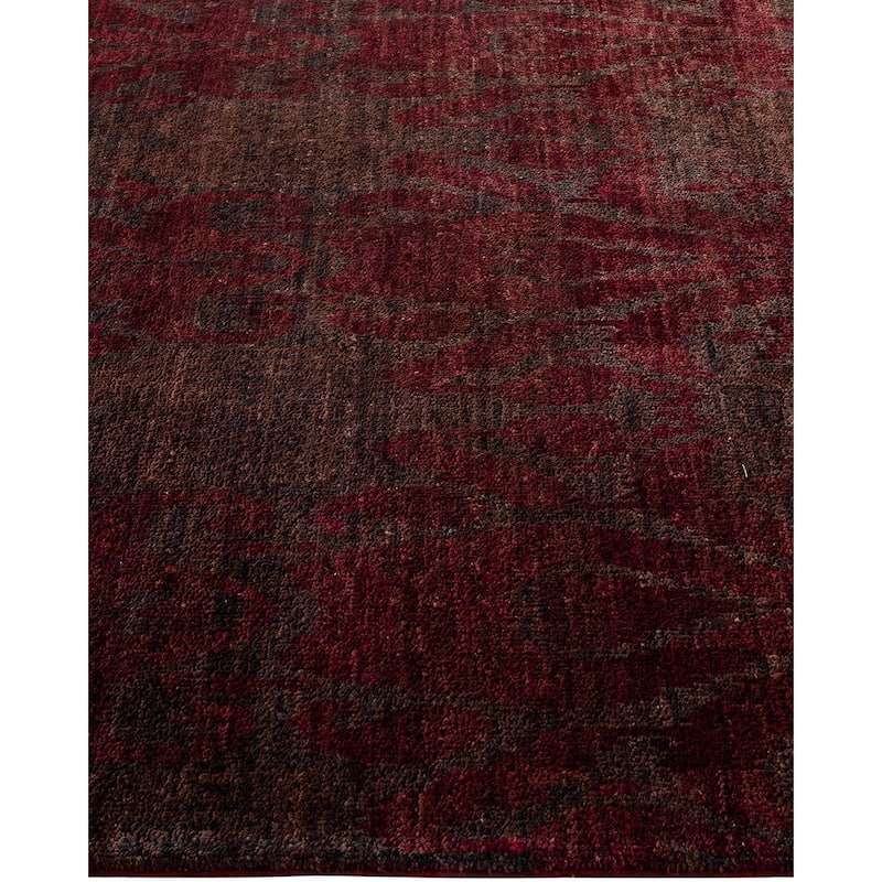 Overton Hand Knotted Wool Vintage Inspired Modern Contemporary Modern Brown Area Rug - 5' 0" x 8' 2"