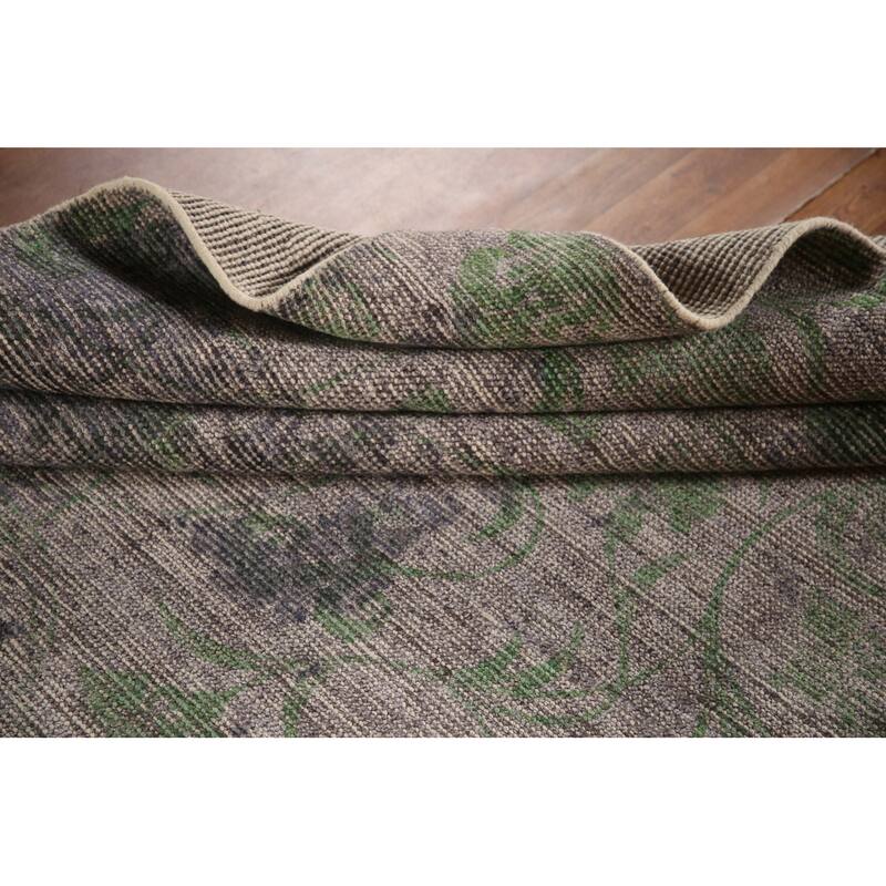 Modern Indian Abstract Rug Handmade Wool Carpet - 8'0"x 9'9"