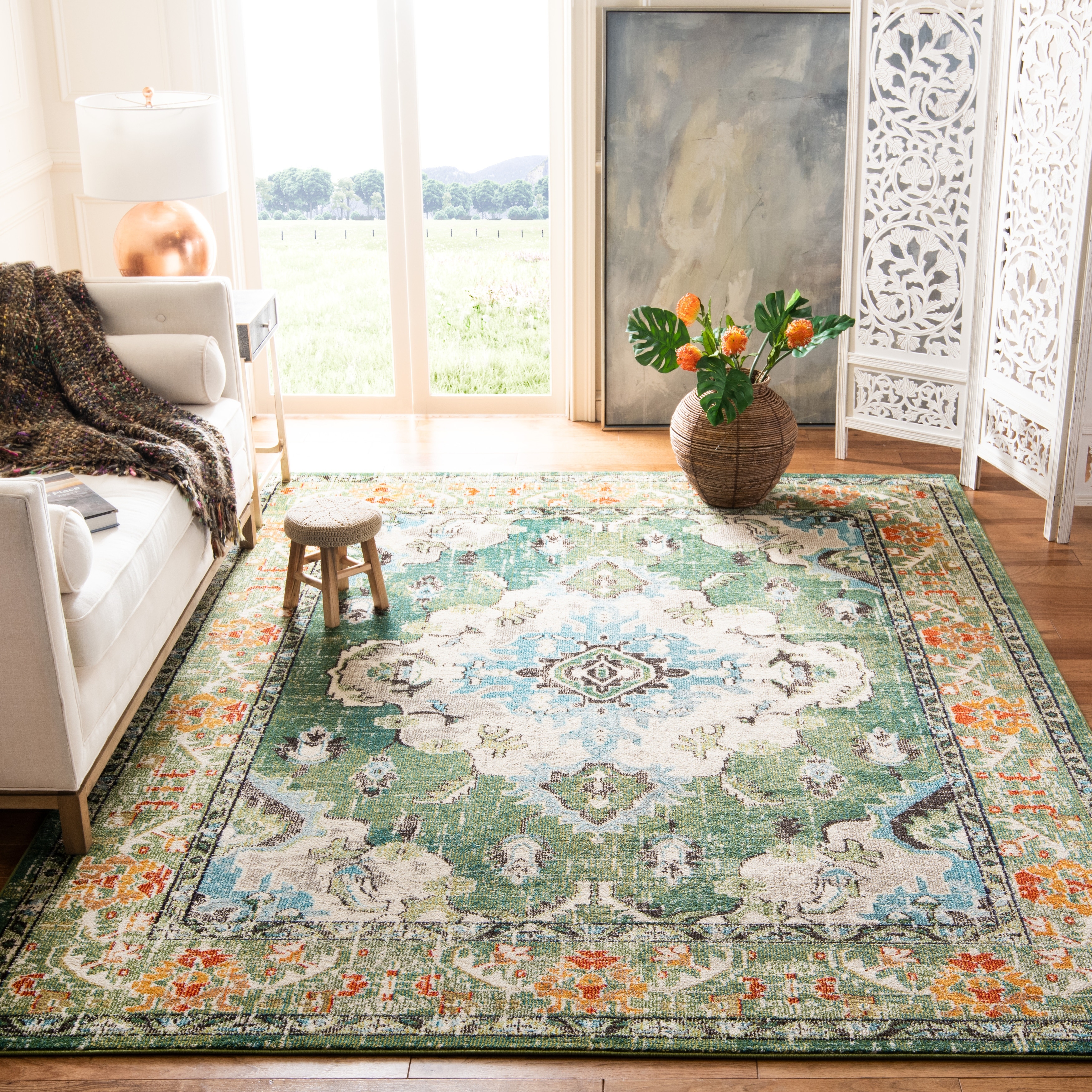 SAFAVIEH Monaco Lillie Boho Medallion Distressed Area Rug
