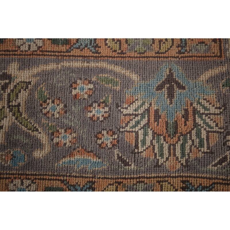 Beige & Gray Tabriz Persian Vintage Area Rug Handmade Wool Carpet - 9'4"x 12'5"