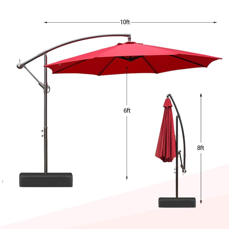 Aoodor 10 ft. Patio Offset Hanging Cantilever Patio Umbrella
