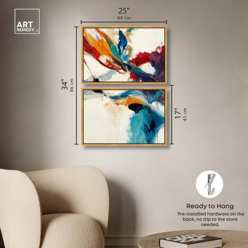 Vibrant Palette III Canvas Set of 2 by Art Remedy