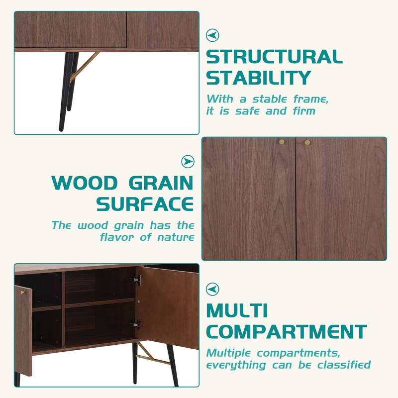 Mid-century Modern Kitchen Storage Sideboard & Buffet Cabinet TV Stand