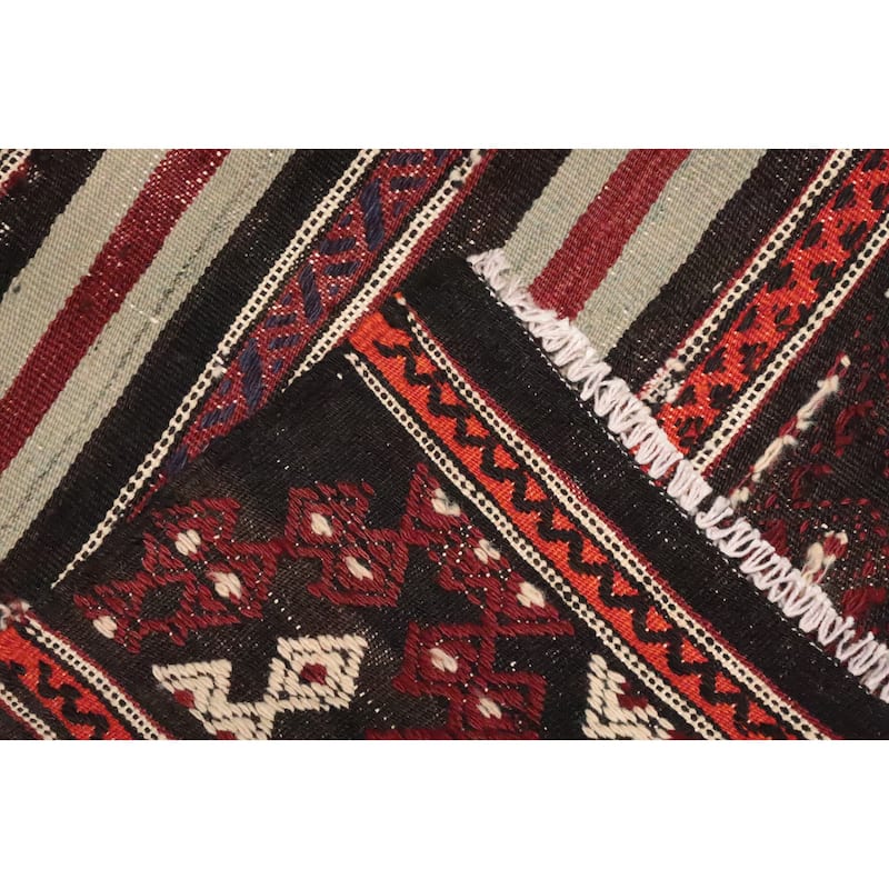 Hand Woven Oriental 100% Wool Carpet Southwestern Tribal Multi-Colored Kilim Area Rug - 8' 6'' X 4' 11''