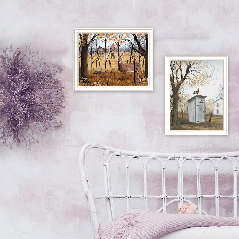 2-Piece Framed Wall Art Set - Country Living, White Frame
