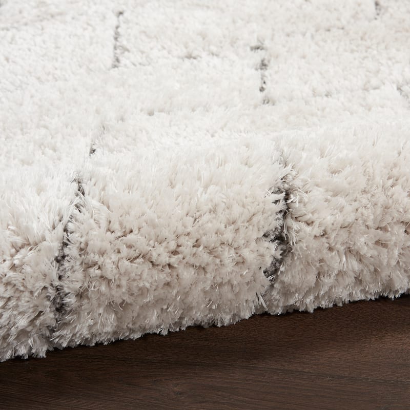 Nourison Dreamy Shag Contemporary Chevron Geometric Abstract Area Rug