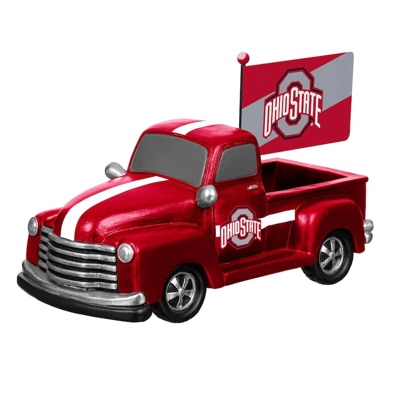 NCAA Rally Truck Garden Statue with Team Flag