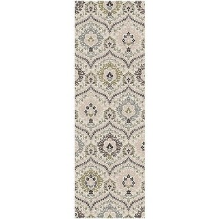 11' Runner Multi-Colored Floral Stain Resistant Runner Rug - 3'6