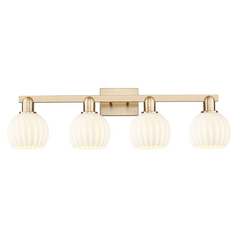 Innovations Lighting Endless Possibilities Arcadia - White Venetian - 4 Light 33" Bath Vanity Light - Champagne Bronze