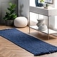 preview thumbnail 45 of 46, Brooklyn Rug Co Delilah Solid Chunky Jute Tassel Area Rug 2' 6" x 8' Runner - Navy