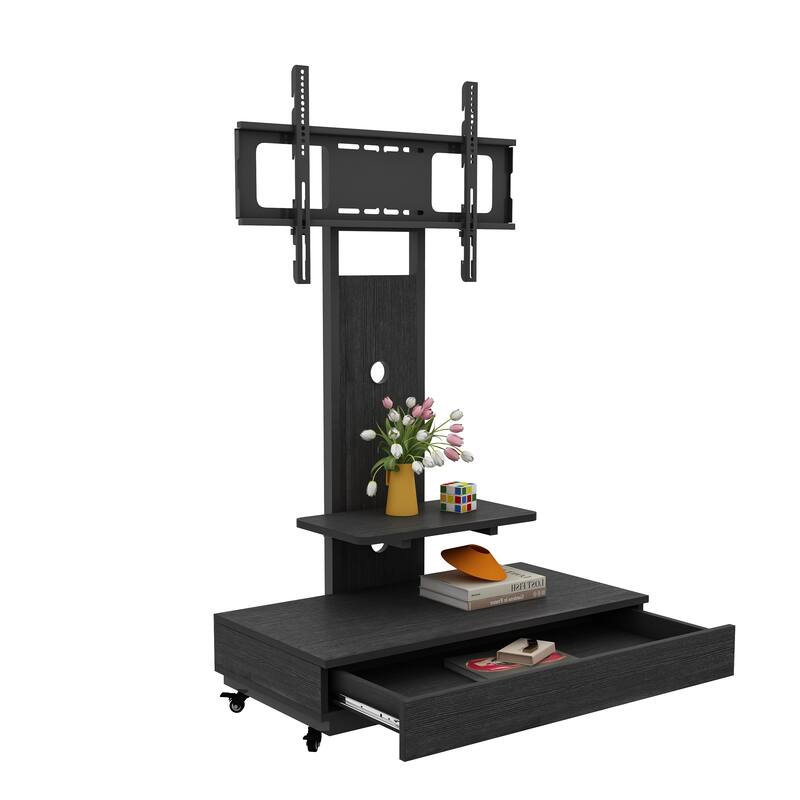 Mobile TV Cart for 32-75 inches,Floor Stand with Mount on Lockable Wheels