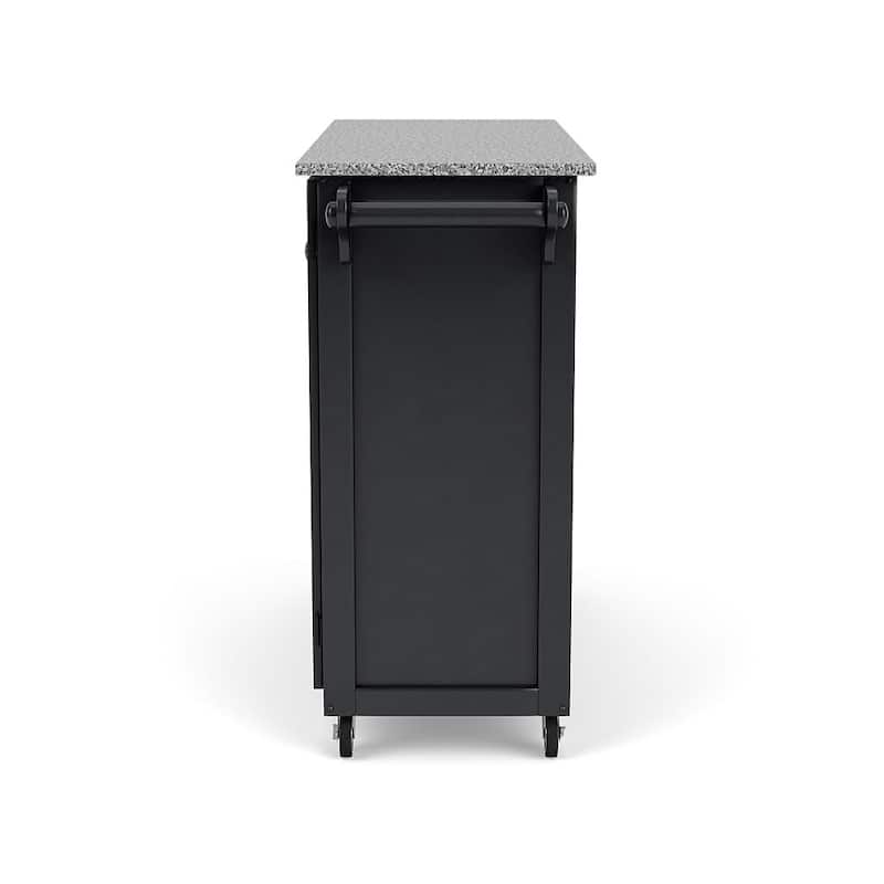 Homestyles Create-A-Cart Black Wood Kitchen Cart - 48" x 18" x 36"