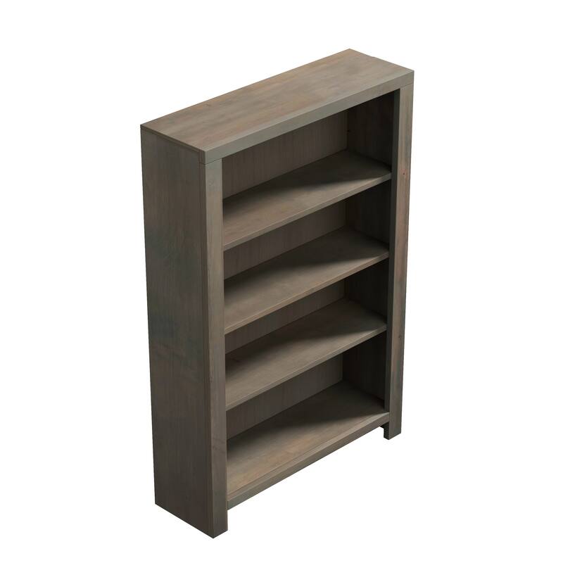 Bridgevine Home Joshua Creek 48 inch high 4-shelf Bookcase, No Assembly Required, Barnwood Finish