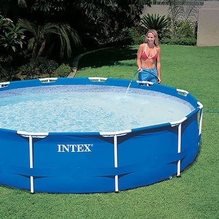 Intex Metal Frame Above Ground Pool w/ Pump, Filter Cartridge 6 Pack, and Cover - 55
