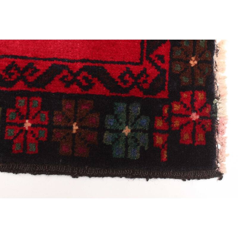 ECARPETGALLERY Hand-knotted Teimani Red Wool Rug - 2'11 x 4'9