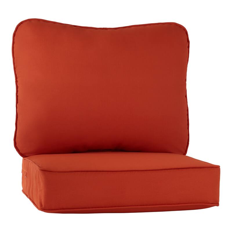 Outdoor 2-Piece Reversible Deep Seat Cushion Set (Cushions Only) - Rust