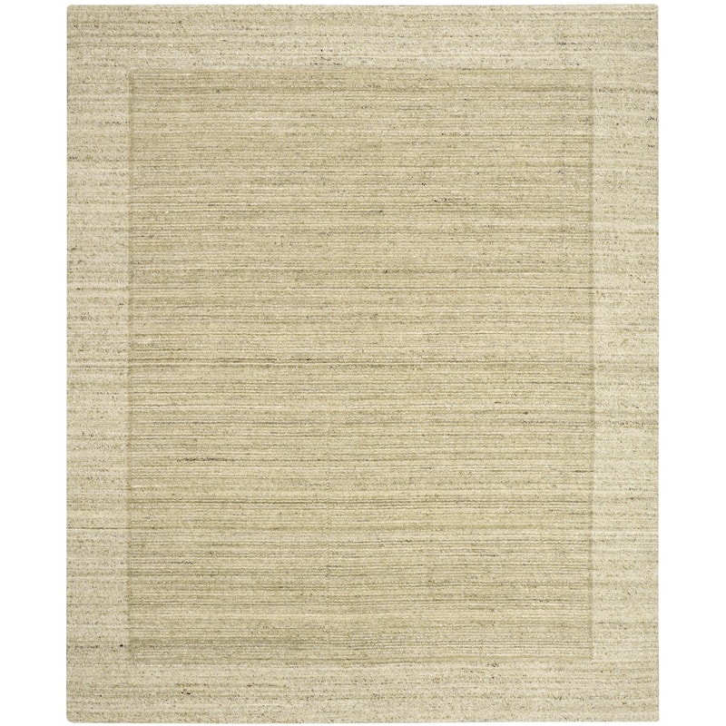Calvin Klein CK082 Ridge Handwoven Farmhouse Indoor Rug - 5'3" x 7'3" - Sage/Ivory