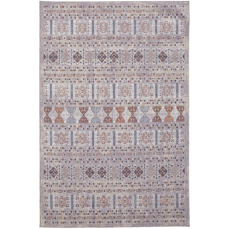 Edwardo Southwestern Tribal Orange/Gray Area Rug - 9' x 12'