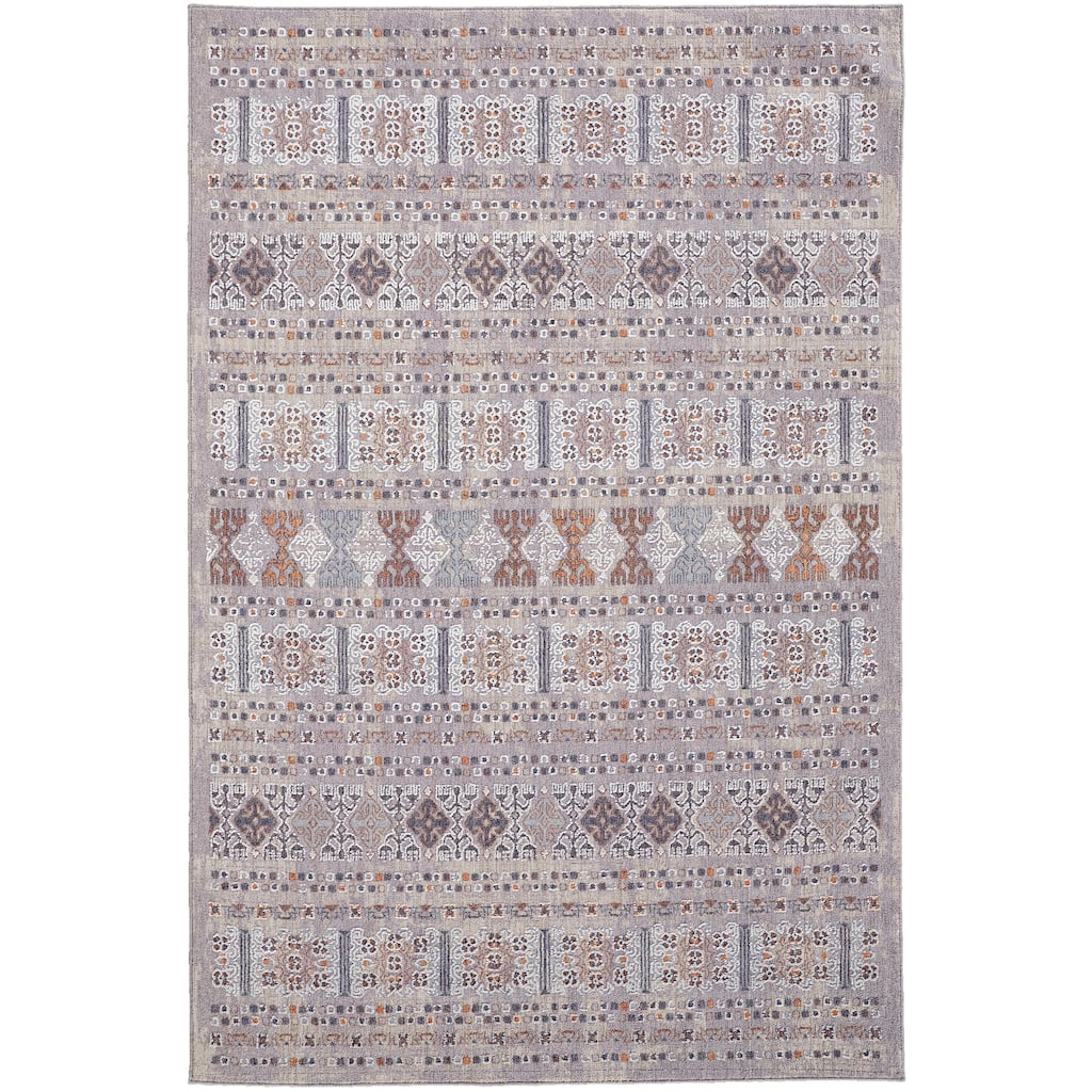 Edwardo Southwestern Tribal Orange/Gray Area Rug