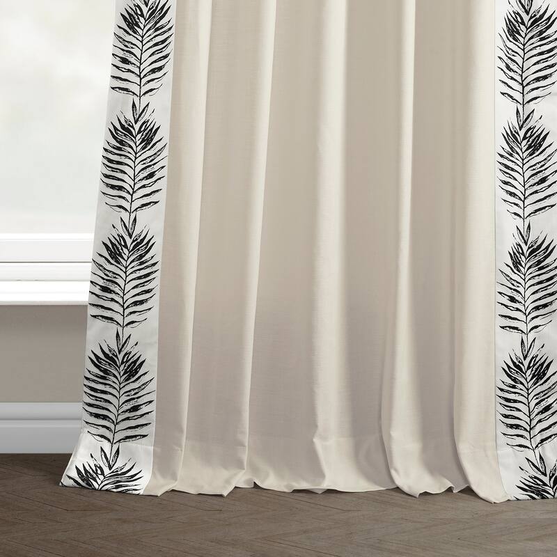 Exclusive Fabrics Sago Solid Cotton Bordered Curtain (1 Panel)