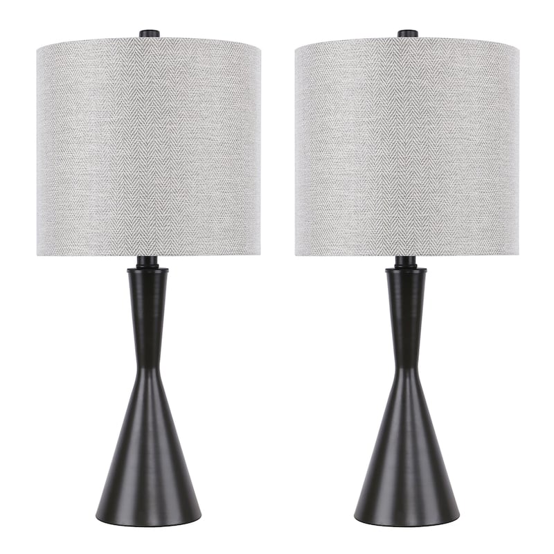 Gemma 23" Metal Hourglass Table Lamp (Set of 2)