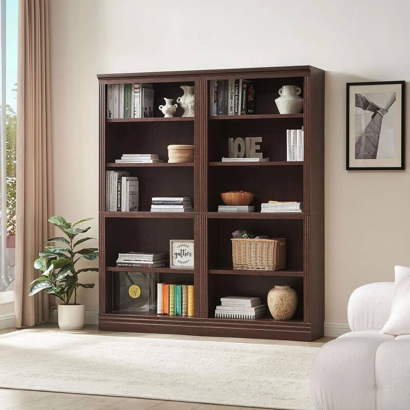 VAUXHILL & CO. Halston Standard Bookcase Adjustable Open Shelving Unit, Cherry - 73.2
