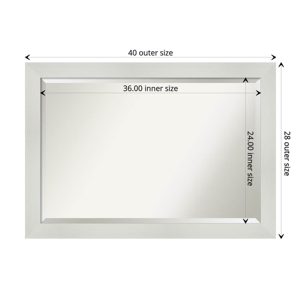 Beveled Bathroom Wall Mirror - Mosaic White Frame