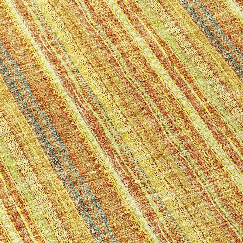 Machine Washable Indoor/ Outdoor Stripe Chantille Rug