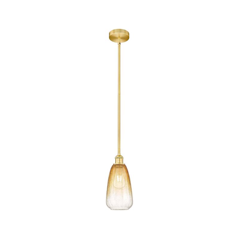Innovations Lighting Endless Possibilities Edison - Brookhaven Almond - 1 Light 6" Stem Hung Mini Pendant - Satin Gold/Amber