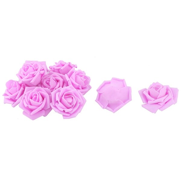 Women Handcraft Artificial Rose Flower Heads Buds Ornament Light Purple 7cm Dia 10pcs