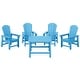 preview thumbnail 1 of 193, Laguna Kids Adirondack 5-Piece Square Table Dining Set Pacific Blue