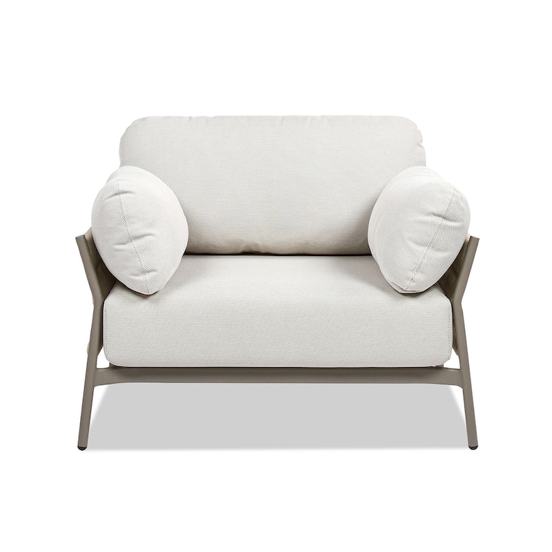Jennifer Taylor Home Jasper Patio Armchair - 39.5"W X 31.5"D X 31.5"H - Wheat Beige
