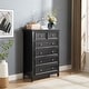 preview thumbnail 1 of 6, GDFStudio - Farmhouse Modern 6-Drawer Dresser Cabinet with Metal Slides and Vintage Handles Black