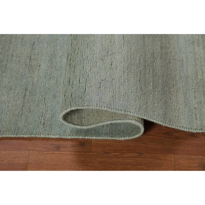 Green Gabbeh Modern Foyer Rug Hand-Knotted Accent Wool Carpet - 2'9"x 4'0"