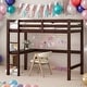 preview thumbnail 1 of 7, Comprehensive Design Full Loft Bed with built-in desk, Space-saving, Safety and Quality Guaranteed, Stylistic Elements, Espresso Espresso
