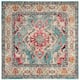 SAFAVIEH Monaco Lillie Boho Medallion Distressed Area Rug - 5' x 5' Square - Light Blue/Fuchsia