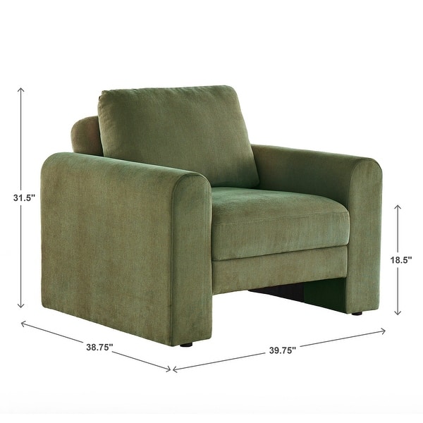 dimension image slide 0 of 2, Platt Rounded Arm Chenille Upholstery Accent Chair by iNSPIRE Q Modern