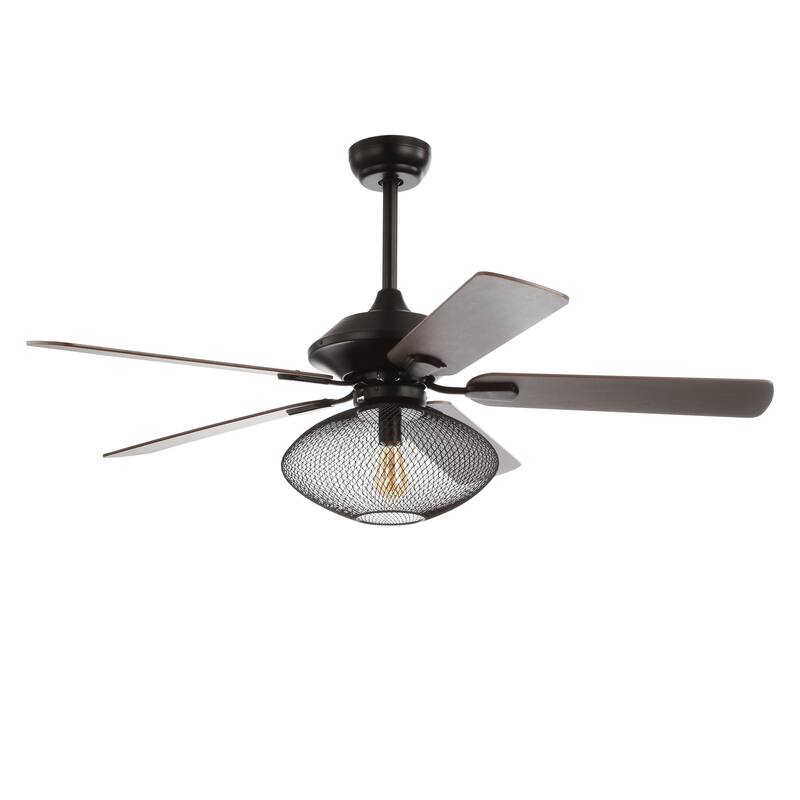 Brandy 52" 1-Light Mid-century LED Ceiling Fan With Remote, Oil Rubbed Bronze by JONATHAN Y
