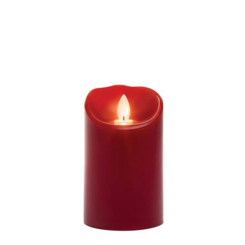 5" Red Smooth LED Pillar Candle